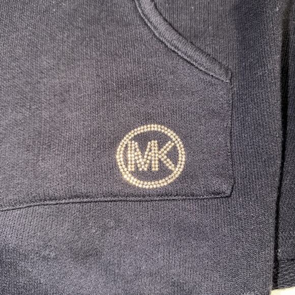 MK MICHAEL KORS Hoodie Jacket Women's 1X Plus V-Neck Pullover Cotton Blend Black - Picture 3 of 7